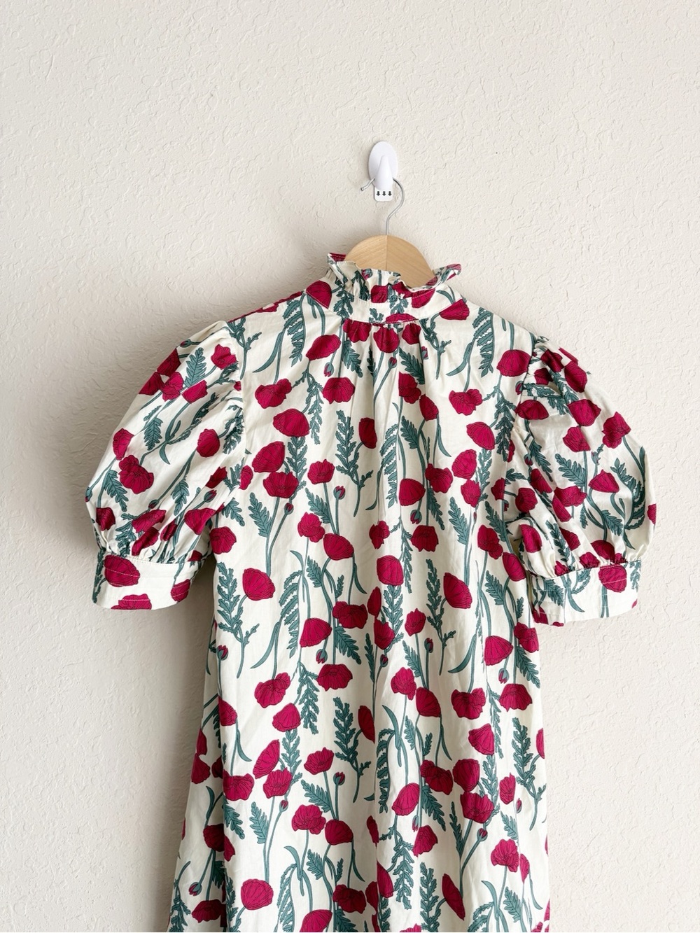 Hyacinth House Amaryllis Floral Puff Sleeve Cotton Maxi Dress XS - Picture 6 of 7